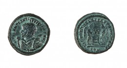 Aureliano (270-275 d.C.) 
Argenteo ridotto databile agli anni 318-319 d.C. - Zecca: Treviri - Diritto: busto corazzato dell’Imperatore a sinistra con...