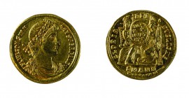 Costanzo II (337-361 d.C.) 
Solido databile al periodo 347-355 d.C. - Zecca: Antiochia - Diritto: busto diademato di rosette, drappeggiato e corazzat...
