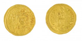 Monete Bizantine 
Giustino II (565-578) - Solido da 22 Silique - Zecca: Theoupolis (Antiochia) - Diritto: mezzo busto elmato e diademato dell’Imperat...