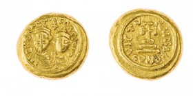 Monete Bizantine 
Eraclio (610-641) - Solido databile agli anni 641-642 - Zecca: Cartagine - Diritto: mezzi busti affiancati dell’Imperatore e del fi...