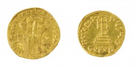 Monete Bizantine 
Costante II (641-668) - Solido databile al periodo 651-654 - Zecca: Costantinopoli - Diritto: mezzo busto coronato dell’Imperatore ...