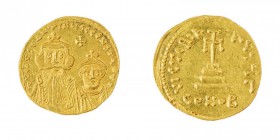 Monete Bizantine 
Costante II (641-668) - Solido databile al periodo 654-659 - Zecca: Costantinopoli - Diritto: mezzi busti affiancati dell’Imperator...