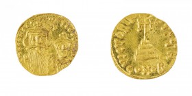 Monete Bizantine 
Costante II (641-668) - Solido databile al periodo 654-659 - Zecca: Costantinopoli - Diritto: mezzi busti affiancati dell’Imperator...