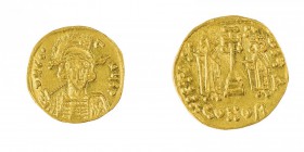 Monete Bizantine 
Costantino IV (668-685) - Solido databile al periodo 675-681 - Zecca: Costantinopoli - Diritto: busto coronato e corazzato dell’Imp...