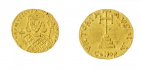 Monete Bizantine 
Filippico (711-713) - Solido - Zecca: Costantinopoli - Diritto: busto coronato dell’Imperatore di fronte con globo crucigero nella ...