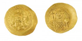 Monete Bizantine 
Costantino IX (1042-1055) - Histamenon - Zecca: Costantinopoli - Diritto: busto nimbato del Cristo “Pantocrator” di fronte nell’att...