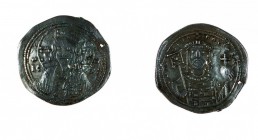Monete Bizantine 
Michele VII (1071-1078) - Miliarense (?) - Zecca: Costantinopoli - Diritto: busto nimbato del Cristo “Pantocrator” di fronte nell’a...