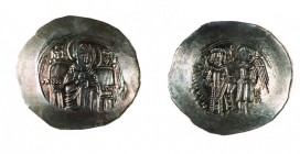 Monete Bizantine 
Isacco II Angelo (1185-1195) - Aspron Trachy - Zecca: Costantinopoli - Diritto: la Vergine seduta di fronte - Rovescio: l’Imperator...