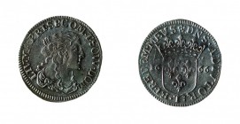 Tassarolo 
Filippo Spinola Conte (1616-1688) - Monetazione al nome della moglie Livia Centurioni Oltremarini - Luigino 1666 - Diritto: busto muliebre...