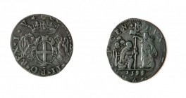 Repubblica di Genova 
Governo dei Dogi Biennali (1528-1797) - Ducatone della Benedizione 1599 - Zecca: Genova - Diritto: scudo ovale coronato sorrett...