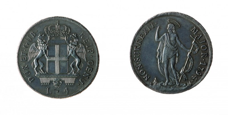 Repubblica di Genova 
Governo dei Dogi Biennali (1528-1797) - 4 Lire 1794 - Zec...