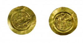 Lombardia 
Regno Longobardo - Ariperto II (700-712) - Tremisse - Diritto: busto stilizzato del Re a destra con la lettera V davanti al volto - Rovesc...