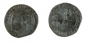 Ducato di Mantova 
Ferdinando Carlo di Gonzaga-Nevers (1665-1707) - 60 Soldi 1666 - Zecca: Mantova - Diritto: busti accollati del Duca e della madre ...