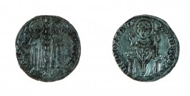 Milano 
Ludovico IV il Bavaro - Monetazione con il titolo di Re d’Italia (1327) - Grosso - Diritto: i santi Gervasio e Protasio stanti di fronte affi...
