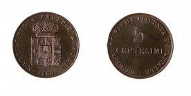 Ducato di Parma, Piacenza e Guastalla 
Maria Luigia d’Austria (1815-1847) - 5 Centesimi 1830 - Zecca: Milano - Diritto: stemma coronato - Rovescio: v...