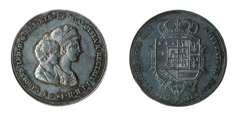 Regno d’Etruria 
Carlo Ludovico di Borbone (1803-1807) - Dena 1807 - Zecca: Fir...