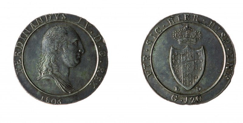 Regno di Napoli 
Ferdinando IV di Borbone (1799-1805) - Piastra 1805 - Zecca: N...