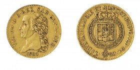 Vittorio Emanuele I (1802-1821) 
20 Lire 1820 - Zecca: Torino - Diritto: effigie del Re a sinistra - Rovescio: stemma completo di Casa Savoia coronat...