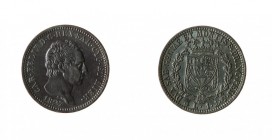 Carlo Felice (1821-1831) 
1 Lira 1827 - Zecca: Genova - Diritto: effigie del Re a destra - Rovescio: stemma completo di Casa Savoia coronato e circon...