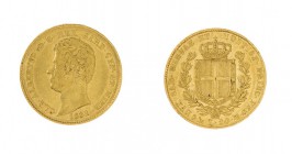 Carlo Alberto (1831-1849) 
20 Lire 1831 - Zecca: Genova - Diritto: effigie del Re a sinistra - Rovescio: stemma di Casa Savoia coronato e circondato ...