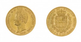 Carlo Alberto (1831-1849) 
20 Lire 1832 - Zecca: Genova - Diritto: effigie del Re a sinistra - Rovescio: stemma di Casa Savoia coronato e circondato ...