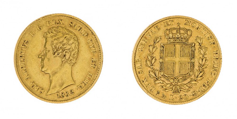 Carlo Alberto (1831-1849) 
20 Lire 1832 - Zecca: Torino - Diritto: effigie del ...