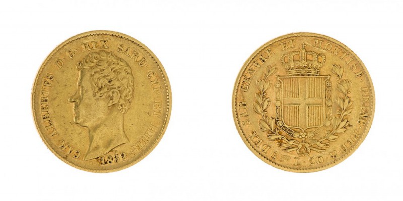 Carlo Alberto (1831-1849) 
20 Lire 1832 - Zecca: Torino - Diritto: effigie del ...