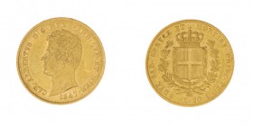 Carlo Alberto (1831-1849) 
20 Lire 1847 senza segno di zecca - Diritto: effigie del Re a sinistra - Rovescio: stemma di Casa Savoia coronato e circon...