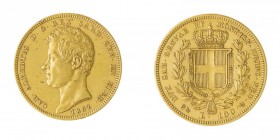 Carlo Alberto (1831-1849) 
100 Lire 1832 - Zecca: Genova - Diritto: effigie del Re a sinistra - Rovescio: stemma di Casa Savoia coronato e circondato...