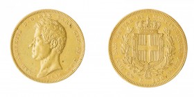 Carlo Alberto (1831-1849) 
100 Lire 1836 - Zecca: Genova - Diritto: effigie del Re a sinistra - Rovescio: stemma di Casa Savoia coronato e circondato...