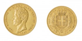 Carlo Alberto (1831-1849) 
100 Lire 1840 - Zecca: Torino - Diritto: effigie del Re a sinistra - Rovescio: stemma di Casa Savoia coronato e circondato...
