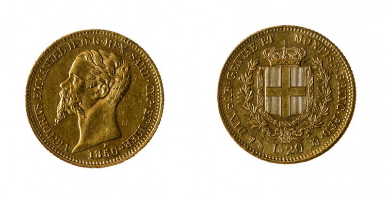Vittorio Emanuele II (1849-1861) 
20 Lire 1850 - Zecca: Genova - Diritto: effig...