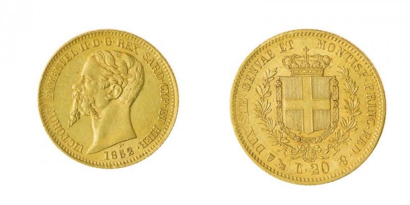 Vittorio Emanuele II (1849-1861) 
Insieme di 6 esemplari da 20 Lire senza ripet...