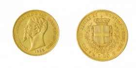Vittorio Emanuele II (1849-1861) 
Insieme di 6 esemplari da 20 Lire senza ripetizioni - Presenti le seguenti date: 1851To, 1852Ge, 1854Ge, 1855To, 18...