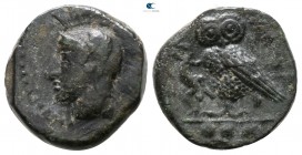 Sicily. Kamarina circa 420-405 BC. Tetras or Trionkion Æ