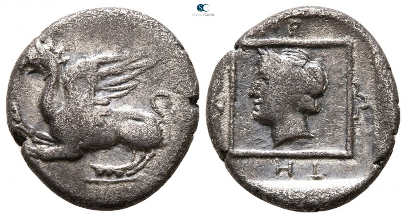 Thrace. Abdera circa 395-360 BC. 
Tetrobol AR

15 mm., 2.63 g.



very fi...