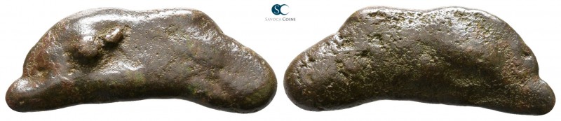 Scythia. Olbia circa 525-350 BC. 
Cast dolphin Æ

21 mm., 2.14 g.



near...