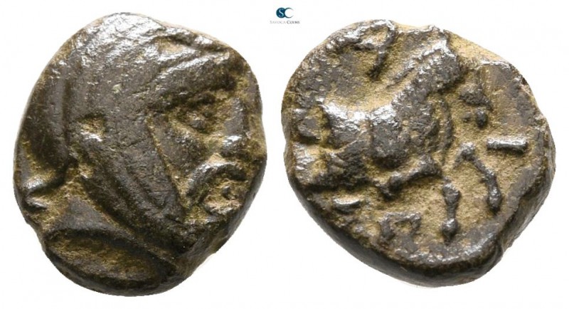 Kings of Lydia. Spithridates 334 BC. 
Chalkous Æ

9 mm., 0.78 g.



very ...