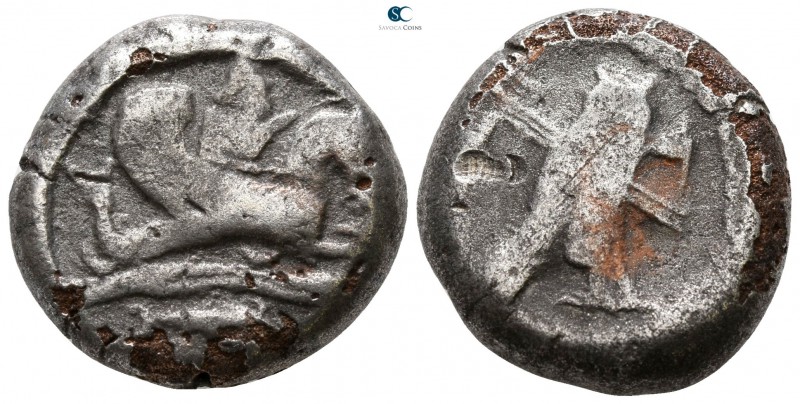 Phoenicia. Tyre. Uncertain king circa 393-358 BC. 
Fourrée Shekel

20 mm., 10...