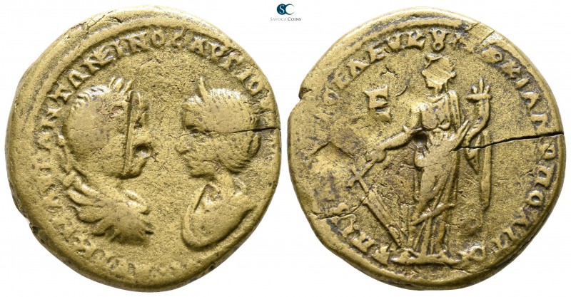 Moesia Inferior. Marcianopolis. Elagabalus and Julia Maesa AD 218-222. 
Bronze ...