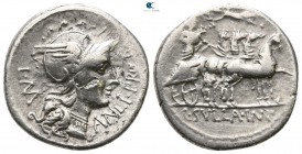 L. Cornelius Sulla Imperator with L. Manlius Torquatus Proquaestor 82 BC. Rome. Denarius AR