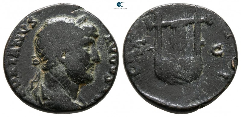 Hadrian AD 117-138. Rome
Semis Æ

17 mm., 3.59 g.



very fine
