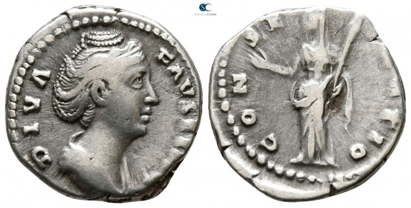 Diva Faustina I Died AD 140-141. Rome
Denarius AR

18 mm., 3.60 g.



ver...