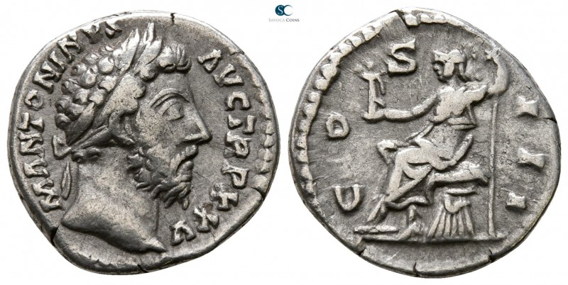 Marcus Aurelius AD 161-180. Rome
Denarius AR

17 mm., 2.98 g.



very fin...