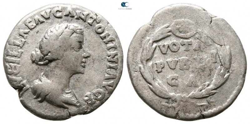 Lucilla AD 164-169. Rome
Denarius AR

18 mm., 3.14 g.



nearly very fine