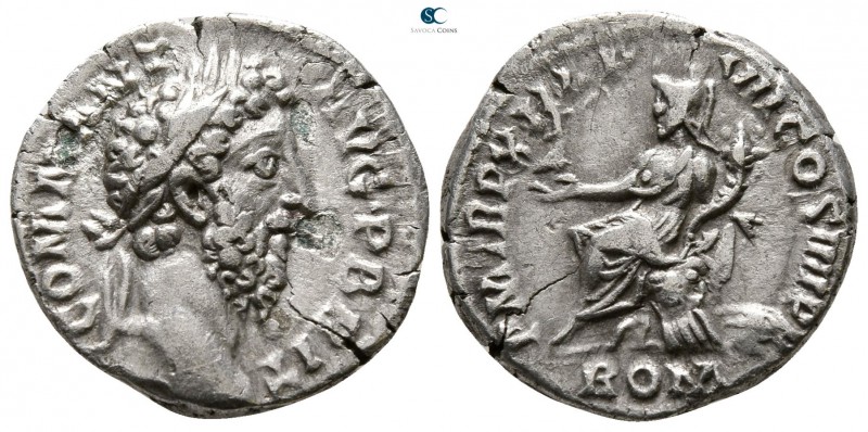 Commodus AD 180-192. Rome
Denarius AR

17 mm., 2.57 g.



very fine