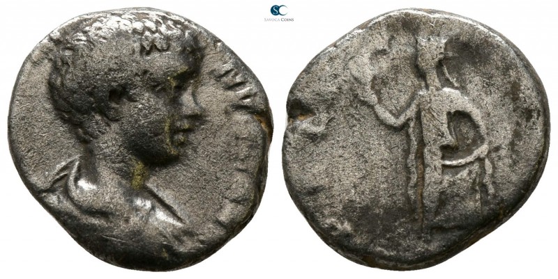 Caracalla AD 196-198. As Caesar (?). Rome
Denarius AR

16 mm., 3.08 g.


...