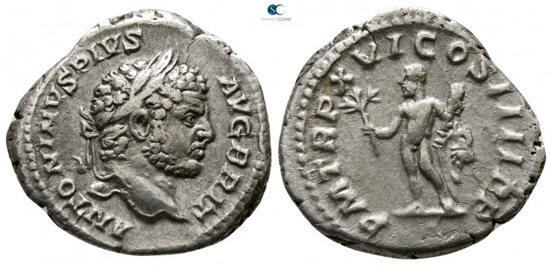 Caracalla AD 198-217. Rome
Denarius AR

19 mm., 3.20 g.



very fine