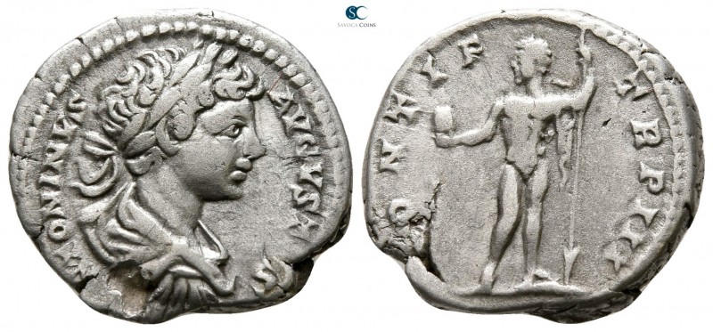 Caracalla AD 198-217. Rome
Denarius AR

19 mm., 3.19 g.



very fine