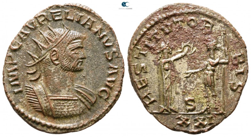 Aurelian AD 270-275. Antioch
Antoninianus Billon

23 mm., 3.51 g.



good...